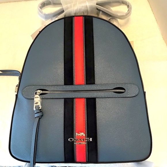 Coach Handbags - ***Nwt.  COACH VARSITY STRIPE JRDYN BACKPACK.  SIX HOUR SALE,   Til 6pm 2day